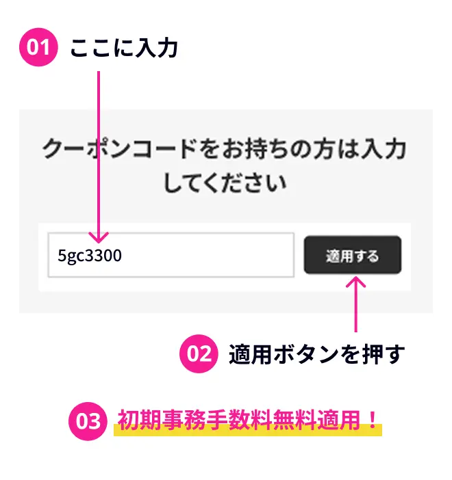 クーポンコード入力について