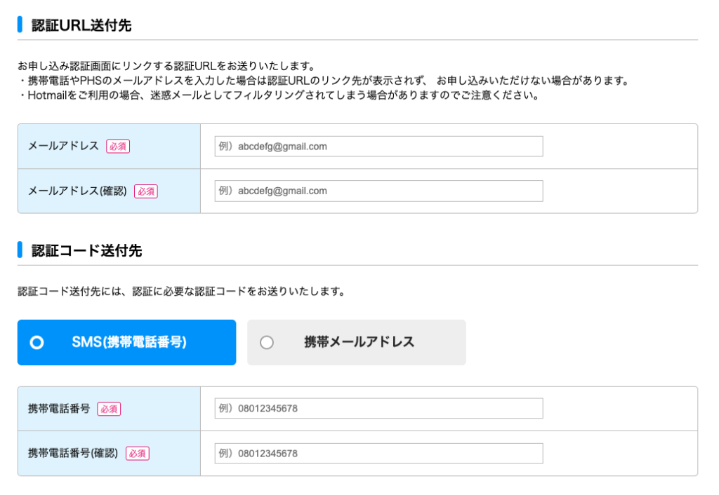 TryWiMAX認証画面
