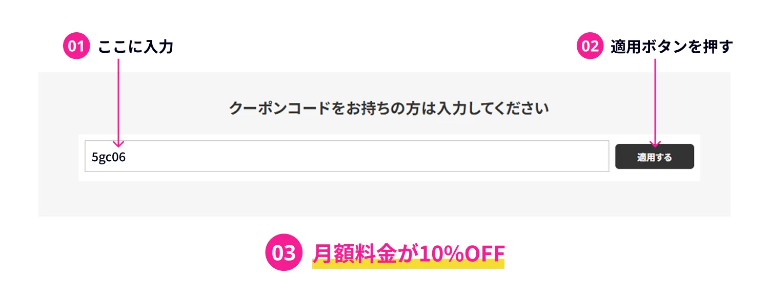 クーポンコード入力について